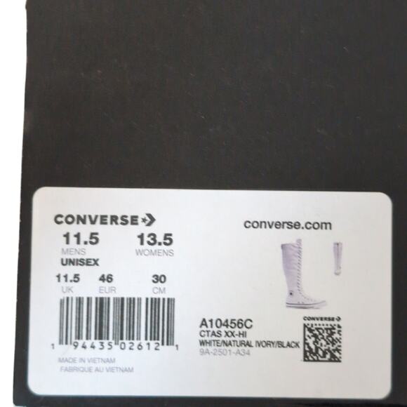 Converse CTAS XXHI White Purple Yellow Knee High Sneaker Boot M11.5 W13.5 NEW - Picture 6 of 9